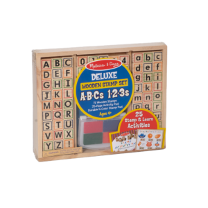 Deluxe wooden stamp set: ABC's & 123's