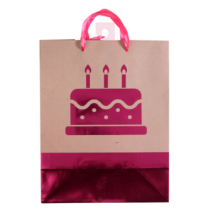 Pink foil cake kraft medium bag